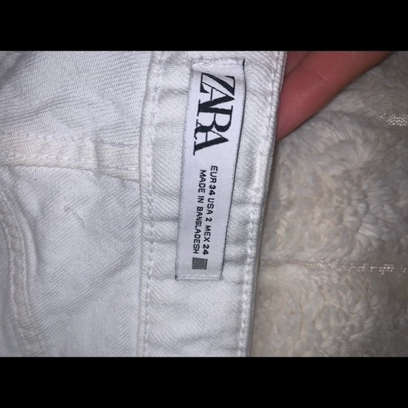 Zara White High Rise Denim Short - Picture 4 of 5